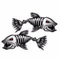 MA Skeleton Fish Bones R&L Vinyl Decals Stickers Kayak Fishing Boat Car Parts-Multicolor. 