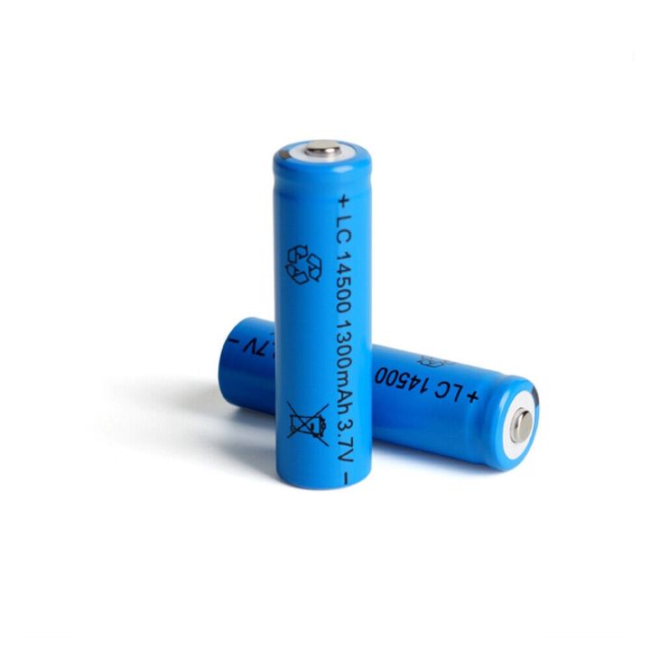 4 x LC 14500 1300mAh Battery 3.7 V Blue Rechargeable Powerful Battery AA