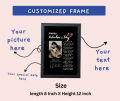 Customize Frame, Photo Frame + Calendar + Lines Customize frame with picture Wall frame Table frame Size 8X12 Gift Idea Best For Gift Birthday Gift Wedding Gift. 