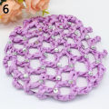 Women Bun Cover Hair Net Ballet Dance Skating Rhinestone Crochet Snood. 