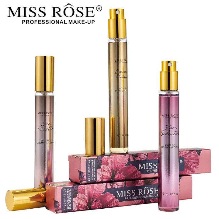 Miss Rôse Travel Size Body Mist (15ml) | Long-Lasting Fragrance Spray for Women | Choose from Bare Vanilla, Coconut Passion, Pure Seduction & Love Spell