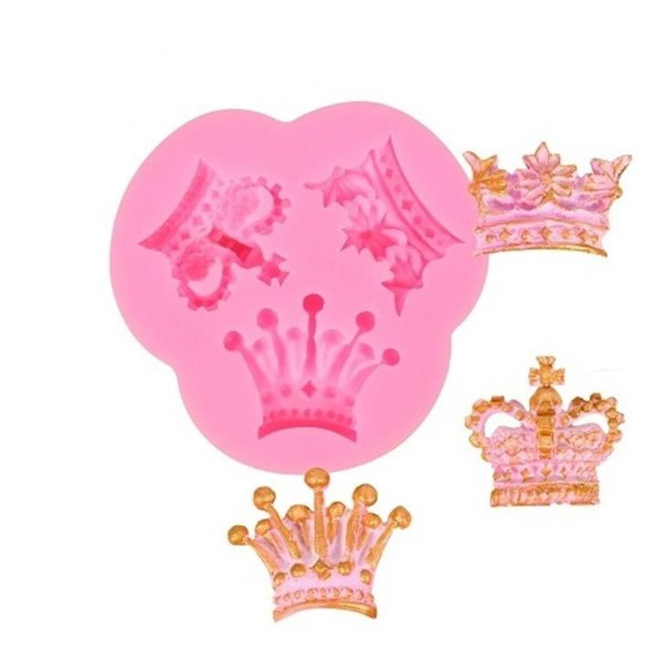 Crown Silicone Fondant And Chocolate Mold 3 Cavity