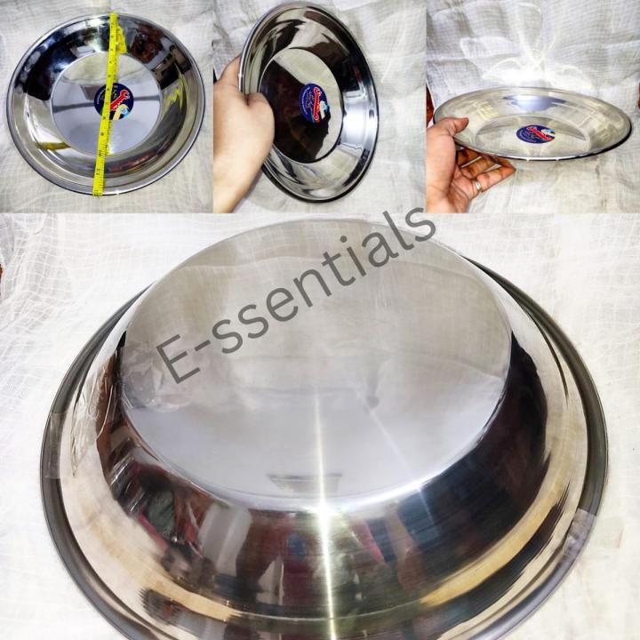 Large Thaal Heavy Mixing Plate Parate Stainless Steel 14 inches Rust Free