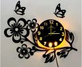Flower Shaped MDF Wooden Wall Clock with Quartz Movement and 24 Inch Diameter. 