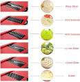 Vegetable Chopper Dicer Slicer Cutter, 6 in 1 Multi-Function Vegetable Cutter Set with 6 Stainless Steel Rotary Blades & Potato Peeler, Easy to Clean. 