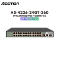 Accton AS-4226-24GT-360  24 Ports PoE Full Gigabit Switch | 24*10/100/1000M PoE Ports | 1*1000M SFP | 2*1000M Full giga | Built-in AI Features. 
