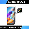 2Pcs Samsung A21 Tempered Glass Screen Protector Premium High Quality Polish Glass For Galaxy A21. 