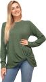 Fast Forward Women’s Tunic Blouse Twist Knot, Long Sleeves T Shirt, Loose Fitting Pullover Tops. 