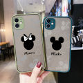 For iPhone Xr Case With Cartoon Cute Mickey Minnie Side Edge Silicone Frosted Transparent Hard Casing New Design soft Cases Full Cover Camera Shockproof Protection Phone Case. 