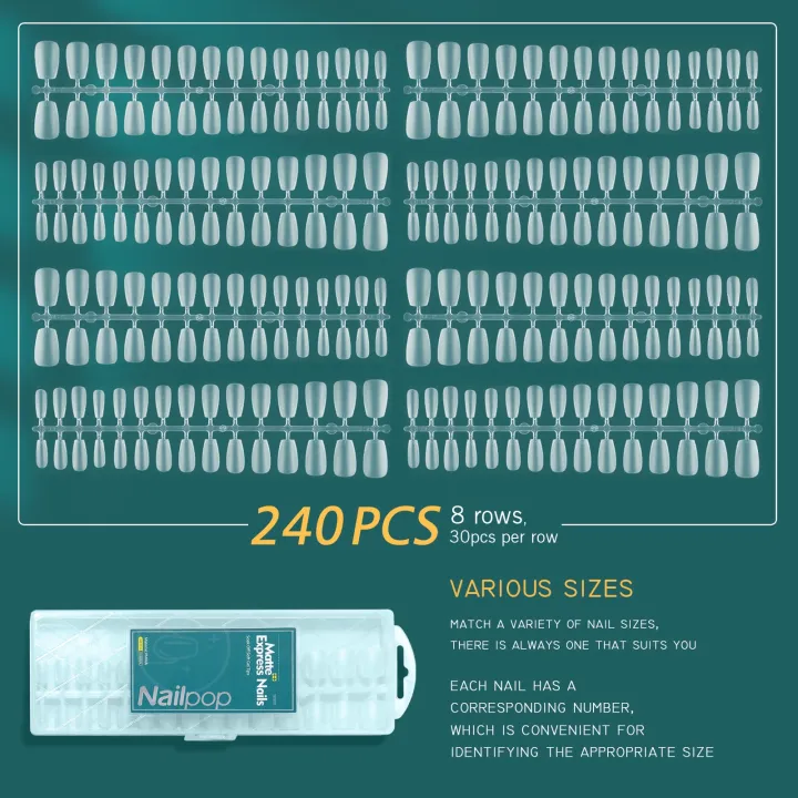 NAILPOP%20240pcs%20Matte%20Nails%20NO%20Polishing%20Press%20on%20False%20Nails%20Medium%20Short%20Design%20High%20Matt%20Soft%20Gel%20Nail%20Tips%20for%20Extension%20-%20Image%204