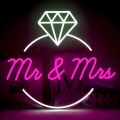 Affordable Wedding Neon Sign Mr & Mrs Couple Name |Wall Decoration Light |Alphabet Light Letter |Neon Sign Boards|Customized Neon Lights Name Sign Board for Cute Room Decor things, Neon Wall Light, and Wall Decor with High Quality LED Neon Strips.. 