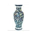 Blue pottery Flower Vase Hand Crafted Hand painted, Height:17" , Max Diameter (Width): 9". 