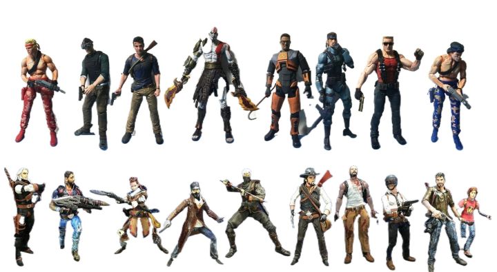Games  character action figures , Minecraft , Assassin creed , Uncharted , Fortnite , hello neighbour , pacman , Games action figures