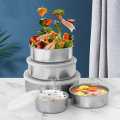 Set of 5 Stainless Steel Food Storage Containers With Lid-sSet of 5 Stainless Steel Food Storage Containers With Lids. 