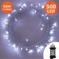 Christmas Lights 500 LED 50m/164ft Fairy Lights Plug in, Indoor Outdoor Christmas Tree Lights String Lights, Outside Lights for Xmas/Home/Party/Christmas Decorations Cool White– White Cable [Energy Class A+++]. 