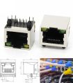 1pcs Led RJ45 socket 56 8P8C PCB network Female connector port EMI Modular 90 degree. 