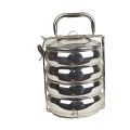 Decent Export Quality Stainless Steel Tiffin Carrier – SS Patti Belly Design Lunch Box for Office & School – Leak-Proof, Durable, Food-Grade – 3-Tier & 4-Tier. 