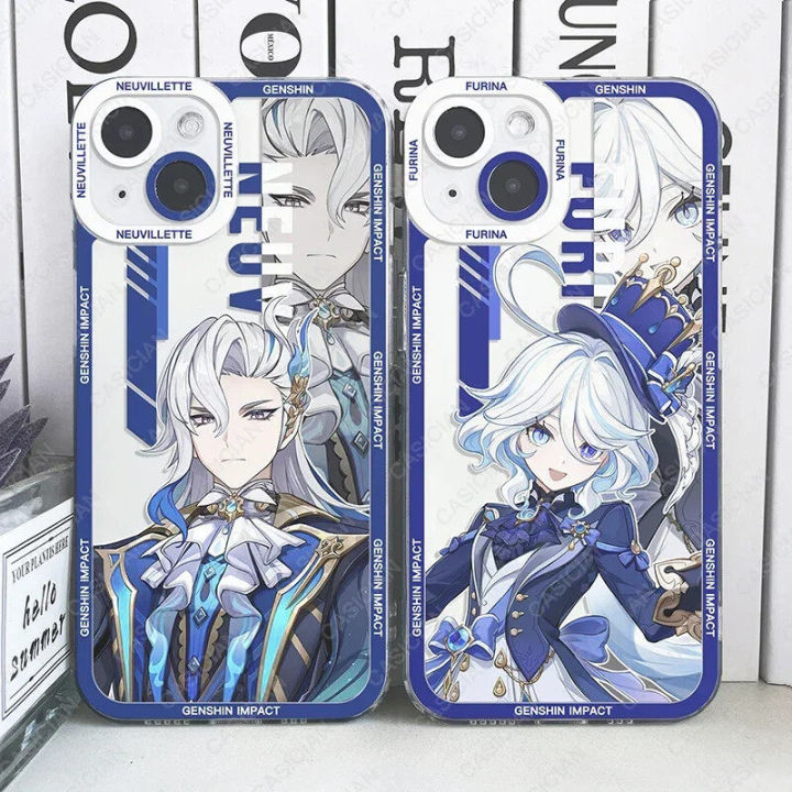 Genshin Impact Furina Charlotte Neuvillette Wriothesley Phone Case For Infinix Hot 30i 30 Play Note 30 Pro 30i 11 12I 10 Pro 12 G96 30 12 VIP Tecno Spark 10 Pro POVA 2 3 4 5 Pro POP 5 Lite 6 Camon 20 Cover Soft Clear Case Angel Eyes Lens Protection