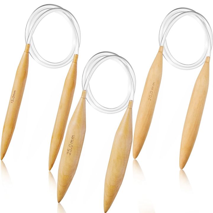 Bamboo Circular Knitting Needles Set for Chunky Yarn US Size 19,35,50
