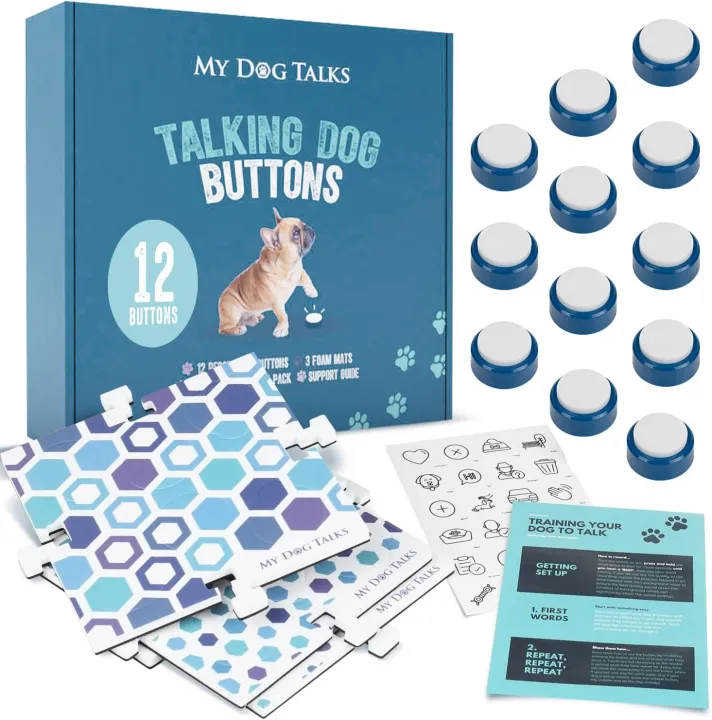 Dog & Cat Communication Buttons Set – 12 Recordable Talking Buttons ...