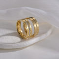 Fashion Stainless Steel Couple Rings Jewelry Minimalism Gold Plated Wedding Rings 18k Couple Stainless Steel Rings for Women Men. 