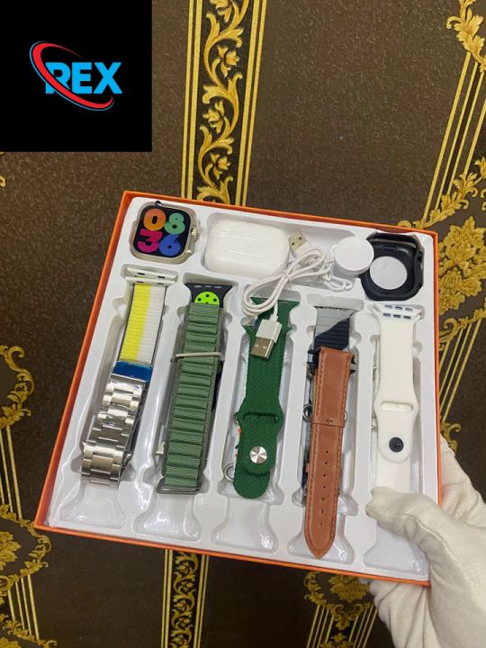 Smart Watch Ultra Twelve Plus One ( 10 Straps + Watch + Air Pods )