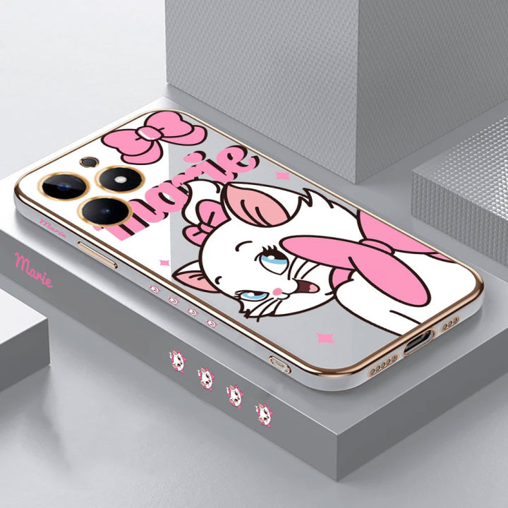 Disney Marie Cat Plating Phone Case For infinix Tecno Spark 10 8 7 6 6GO GO2022 Pova 8 4 3 Neo 2 Camon 20 19 18 Pro Cover Cqoues