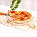 Bamboo Pizza Tray Round Bamboo Wood Pizza Serving Board Peel Cutting Tray Plate with hand bar in multiple size options round with additional handle length. 
