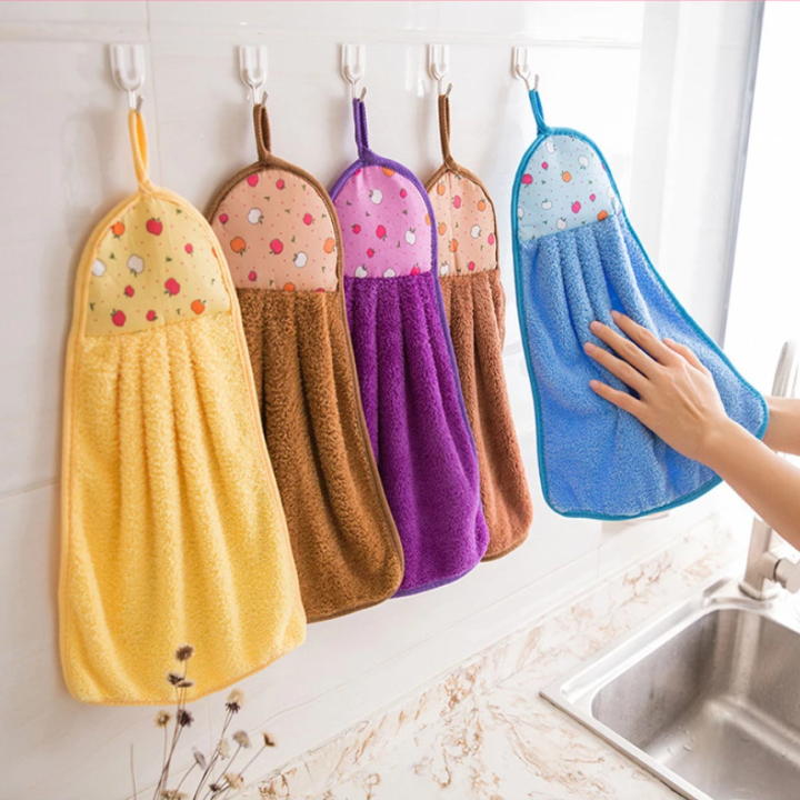 All-New Multipurpose Kitchen Towels Microfiber Cleaning Cloth Kitchen Hanging Towel Soft Absorbent Hand Towel