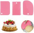 Cake Scraper Plastic 3Pcs Set Icing Comb Dough Cutter & Smoother. 