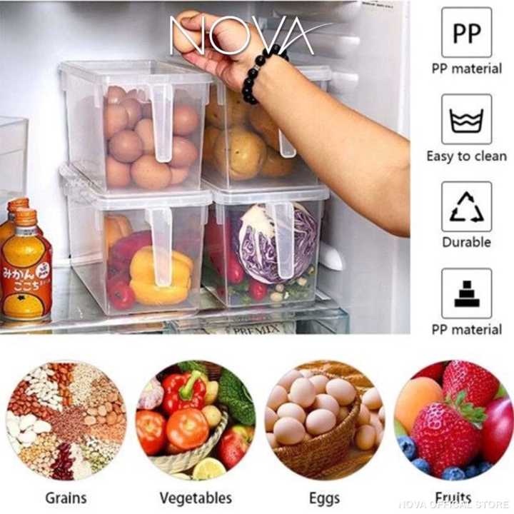 Home%20&%20Refrigerator%20Storage%20Box%20Transparent%20Sealed%20Rectangle%20Plastic%20Container%20with%20Lid%20and%20Handle%20By%20Golden%20Traders%20-%20Image%202