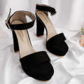 Women Fashion 4 inches Block Heels Black Sandal Ideal for Party, Bridal, Casual, and Office Wear, Comfortable for Every Occasion. 