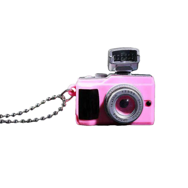 Retro Punk Flash Camera Pendant Necklace/Glow Sounding Mini Kids Toy Nnecklet