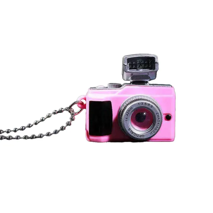 Retro Punk Flash Camera Pendant Necklace/Glow Sounding Mini Kids Toy Nnecklet