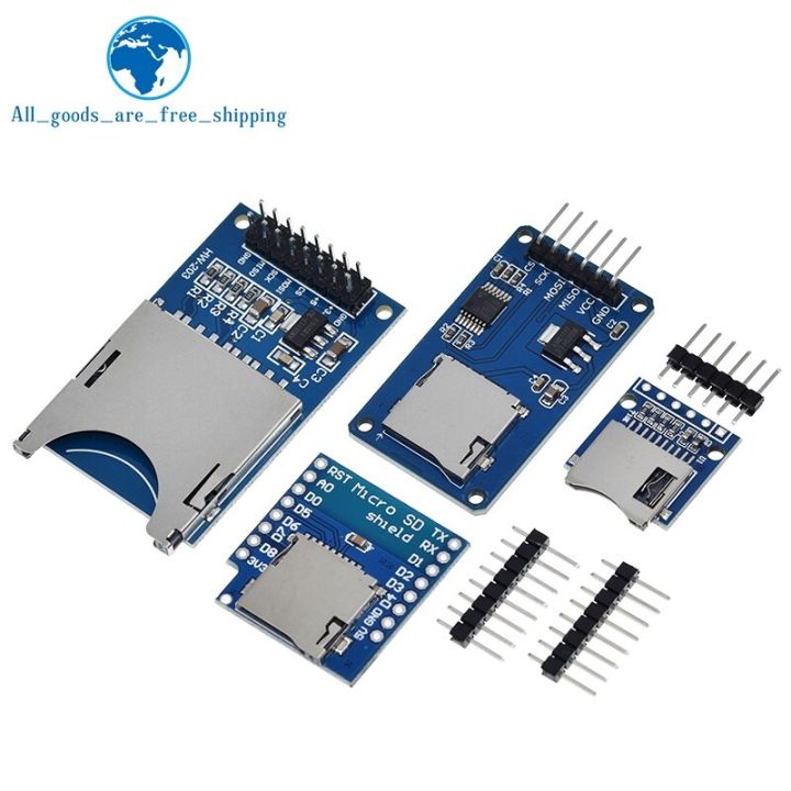 D1 Mini TF Card Module Micro SD Storage Expansion Board Mini Micro SD TF Card Memory Shield Module With Pins for Arduino ARM AVR