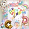 JD Mart Colorful Donut & Rainbow Themed Birthday Party Balloon Kit for Kids. 