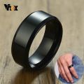 Simple Black Titanium Never Fade Band Ring For Boys & Girls. 