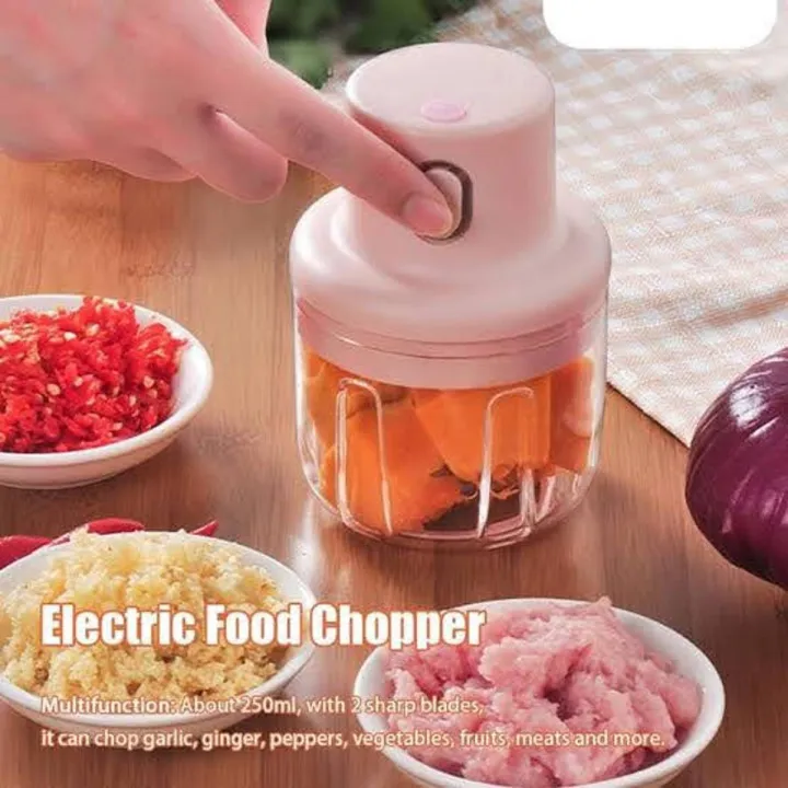 250ML Wireless Electric Meat Grinder Food Chopper Mini Stainless Kitchen Chopper Meat Grinder Shredder Kitchen Gadgets