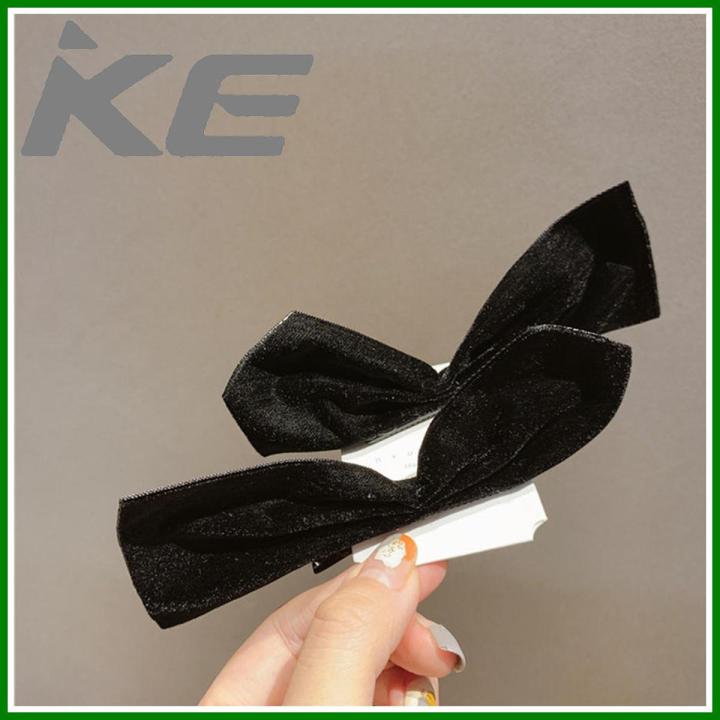 Korean bow hair accessories simple style one word hair clip black temperament cute girl hair accessories clip for girls for women low price