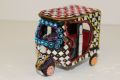 Miniature Rickshaw Model- Glass Work Table Decor Handcrafted Mirror work rickshaw handmade truck art miniature rickshaw design wall decoration Souvenir of Pakistan. 