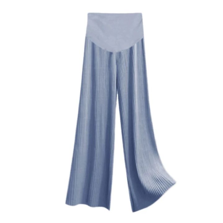 Summer%20Maternity%20Clothes%20Maternity%20Pants%20Summer%20Pregnant%20Women%20Ice%20Silk%20Leggings%20Wide%20Leg%20Pants%20Thin%20Outer%20Wear%20Loose-Fitting%20Pleated%20Pregnant%20Women%20Cropped%20-%20Image%205