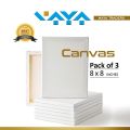 3 Pieces Of 8 X 8 Inches Canvas Boards For Painting. 