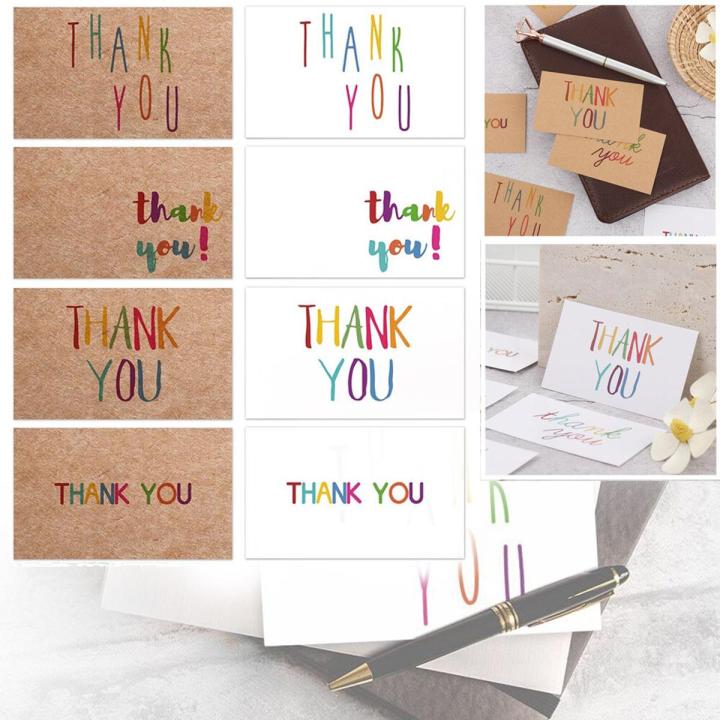 521YIE 30 ift arty For Small usiness Festial hank You Cards White/raft aper Label ting Card aiow Color Letters