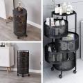 Kitchen Round shape Storage Rack Vegetable Rack 3/4/5 Layer's  360 Degree Movable Cylindrical Kitchen Storage Rack, Closet Storage Rack, Condiment Jars, Vegetable and Fruit Kitchen Storage Trolley for Home/Office. 