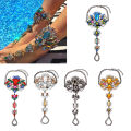 Boho Crystal Anklet Australia Beach Vacation Ankle Bracelet Sandals Leg Chain Female Statement Asteria Lyra Foot Jewelry. 