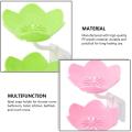 Double Layer Flower Shaped Soap Tray Removable Soap Dish Non- Slip Storage Self- Adhesive Bathroom Accessories. 