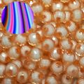 CRYSTAL DIAMOND CUTS CRYSTAL BEADS, 70 PCS, ROUND CRYSTAL TRANSPARENT BEADS SIZE 8MM IN PEACH COLOR FOR ART AND CRAFT PROJECTS, DECORATION DIY SEWING CRAFT AND SCHOOL PROJECT.. 
