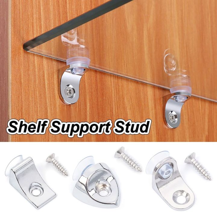 Zinc Alloy Glass Shelves Stand Bracket Nail Shelf Support Stud Cupboard Pegs Pin Cabinet Hold Plate Support