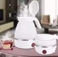 Foldable Silicone food Grade Travel Electric Kettle 5 min Fast Boiling Collapsible Teapot 600 ml. 