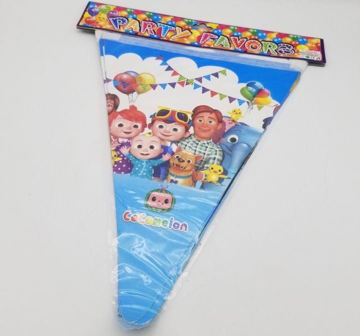 COCOMELON THEME FLAGS BANNER - PACK OF 10 FLAGS BANNER - COCOMELON BUNTINGS